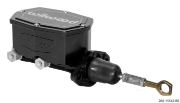 Picture of Wilwood Compact Tandem Master Cylinder - 1in Bore - w/Pushrod - Fits Mustang (Black)