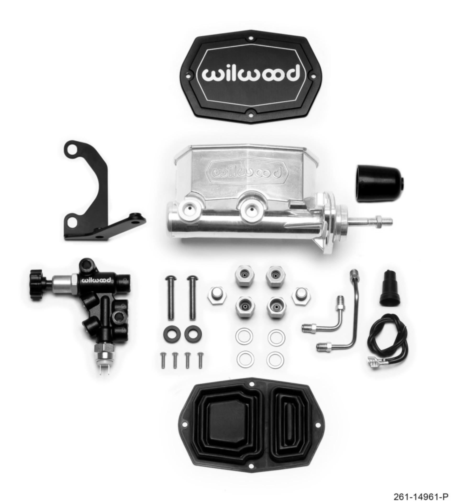 Picture of Wilwood Compact Tandem M/C - 7/8in Bore - w/Bracket and Valve (Pushrod) - Ball Burnished