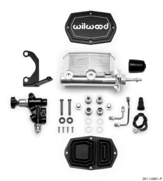 Picture of Wilwood Compact Tandem M/C - 7/8in Bore - w/Bracket and Valve (Pushrod) - Ball Burnished