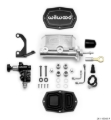 Picture of Wilwood Compact Tandem M/C - 1.12in Bore w/Bracket and Valve fits Mustang (Pushrod) - Ball Burnished
