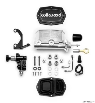 Picture of Wilwood Compact Tandem M/C - 7/8in Bore w/Bracket and Valve fits Mustang (Pushrod) - Ball Burnished