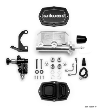 Picture of Wilwood Compact Tandem M/C - 7/8in Bore w/RH Bracket and Valve (Pushrod) - Ball Burnished