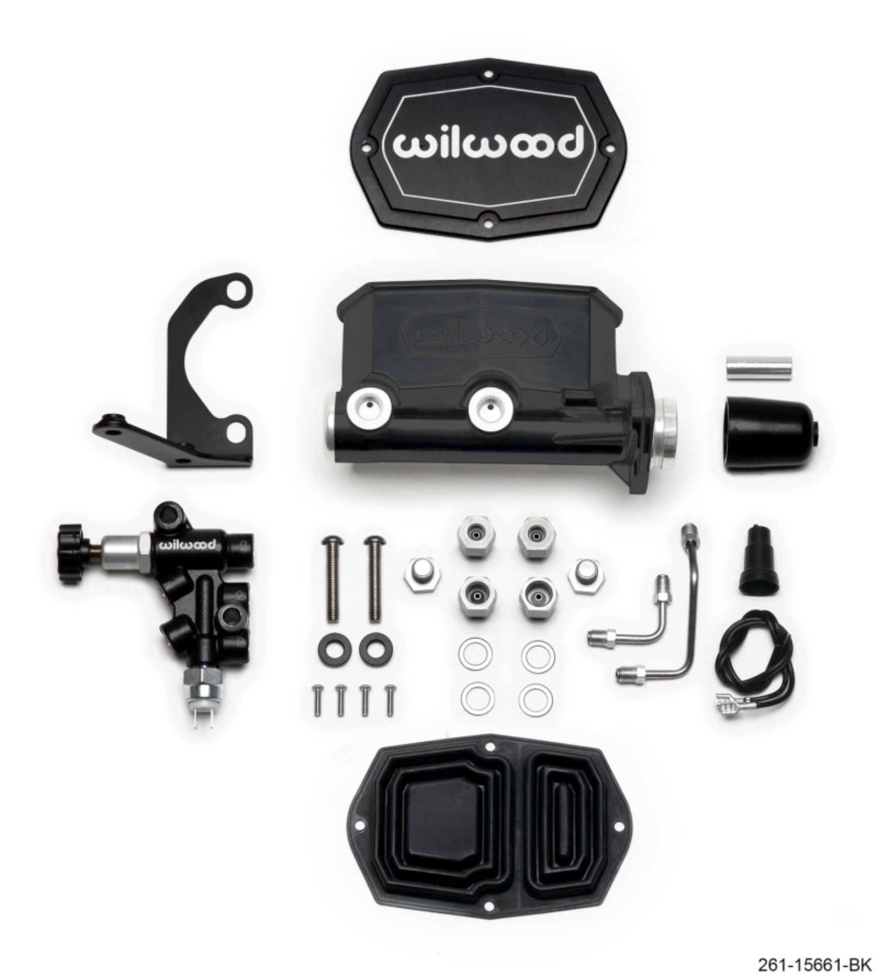 Picture of Wilwood Compact Tandem M/C - 1in Bore w/RH Bracket and Valve - Black
