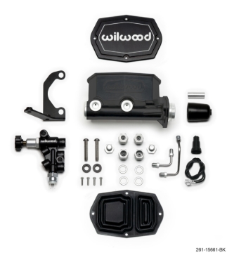 Picture of Wilwood Compact Tandem M/C - 1in Bore w/RH Bracket and Valve - Black