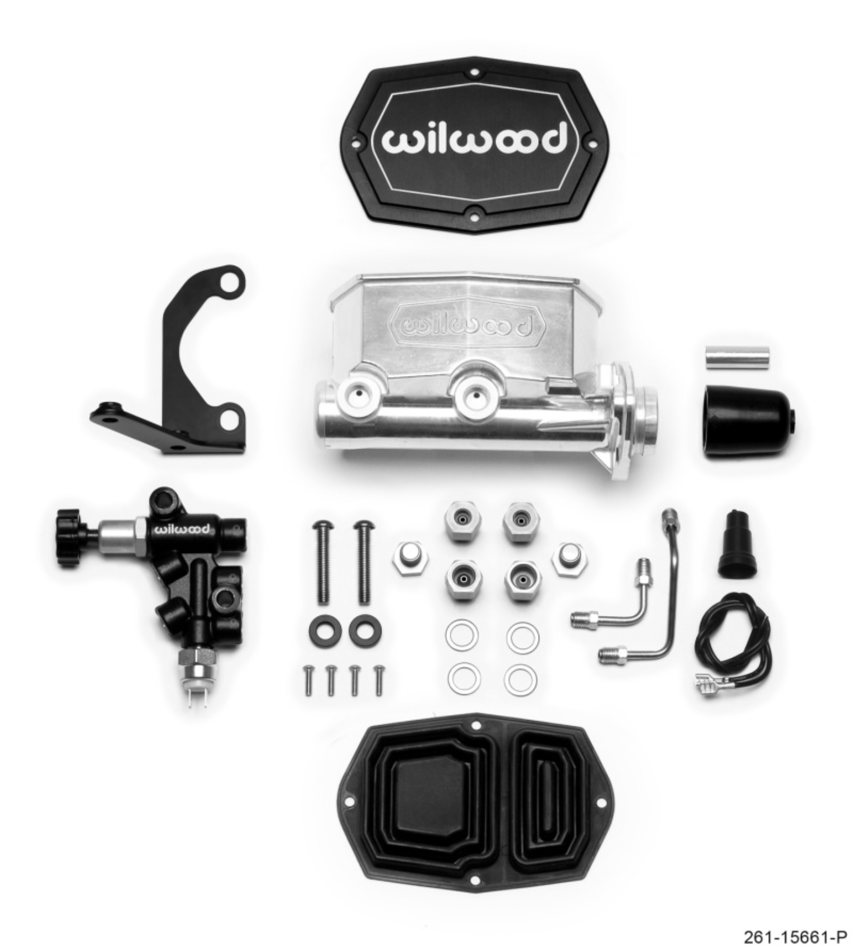 Picture of Wilwood Compact Tandem M/C - 1in Bore w/RH Bracket and Valve - Ball Burnished