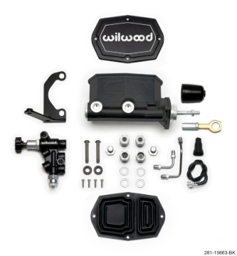 Picture of Wilwood Compact Tandem M/C - 7/8in Bore w/RH Bracket and Valve (Mustang Pushrod) - Black