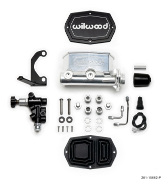 Picture of Wilwood Compact Tandem M/C - 1.12in Bore w/RH Bracket and Valve - Ball Burnished