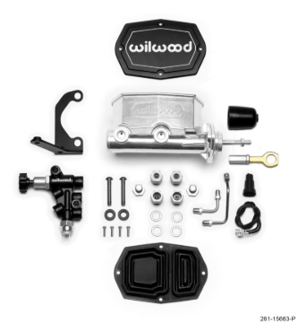Picture of Wilwood Compact Tandem M/C - 7/8in Bore w/RH Bracket and Valve (Mustang Pushrod) - Ball Burnished