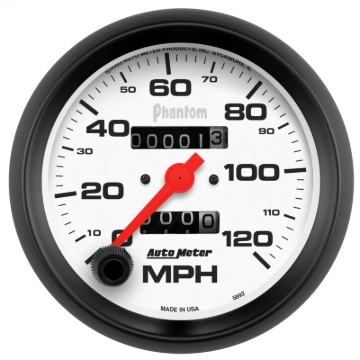 Picture of Autometer Phantom 3-3/8in 120MPH Speedometer Gauge - Mechanical Full Sweep