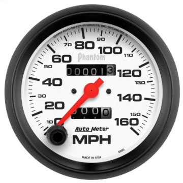 Picture of Autometer Phantom 3-3/8in 160MPH Speedometer Gauge - Mechanical Full Sweep