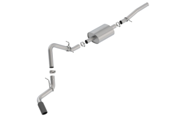 Picture of Borla 2019 Silv/Sierra C/B Exhaust S-Type 1500 5.3L V8 2DR REG. CAB, STD. BED WB 126 Blk Chrome Tip