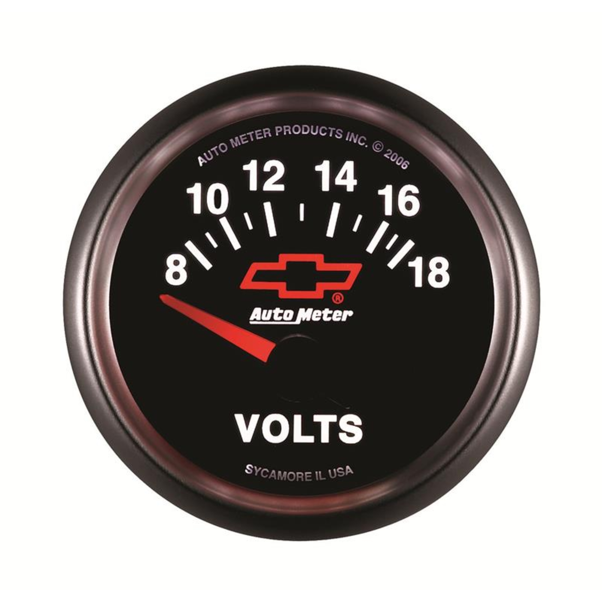 Picture of Autometer GM Bowtie Black 2-1/16 Voltmeter 8-18V