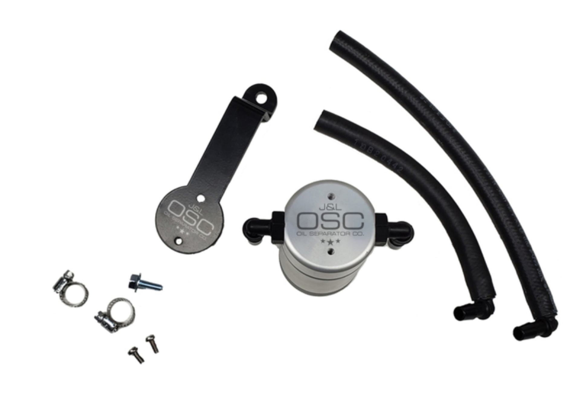 Picture of J&L 16-23 Toyota Tacoma 3.5L Driver Side Oil Separator 3.0 - Clear Anodized