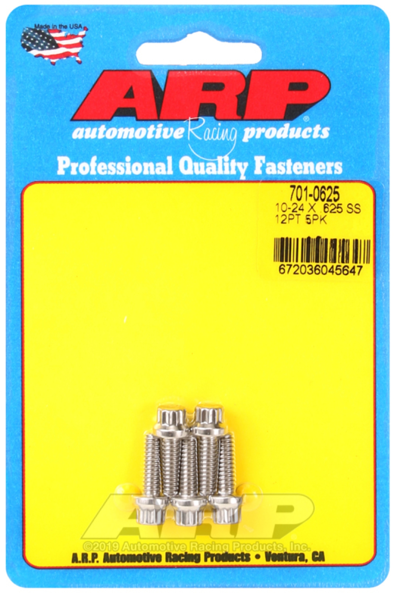 Picture of ARP 10-24 x .625 12pt SS bolts