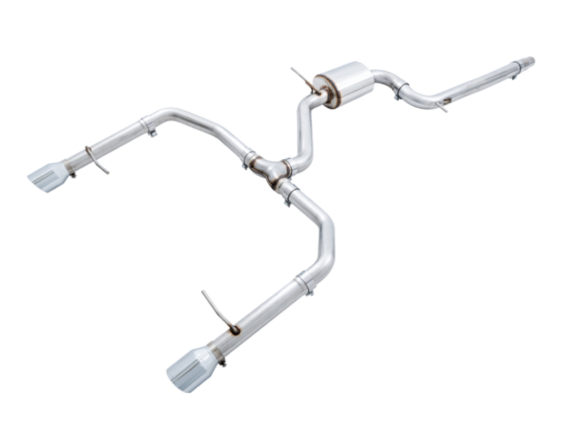 Picture of AWE Tuning 18-21 Volkswagen Jetta GLI Mk7 Track Exhaust - Chrome Silver Tips (Fits High-Flow DP)