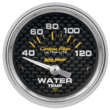 Picture of Autometer Carbon Fiber 52mm 40-120 Deg C Electronic Water Temp Gauge