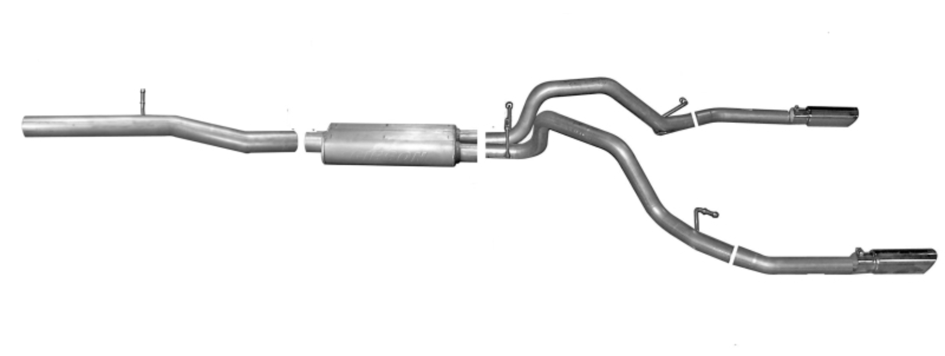 Picture of Gibson 14-18 GMC Sierra 1500 Base 5.3L 3in/2.25in Cat-Back Dual Split Exhaust - Stainless