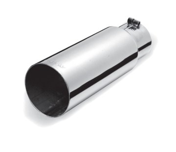 Picture of Gibson Round Single Wall Straight-Cut Tip - 3.5in OD/2.5in Inlet/12in Length - Stainless
