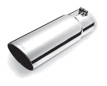 Picture of Gibson Round Single Wall Angle-Cut Tip - 5in OD/4in Inlet/12in Length - Stainless