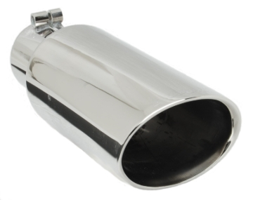 Picture of Gibson Round Dual Wall Oval Slash-Cut Tip - 3.5in OD/2.375in Inlet/11in Length - Stainless