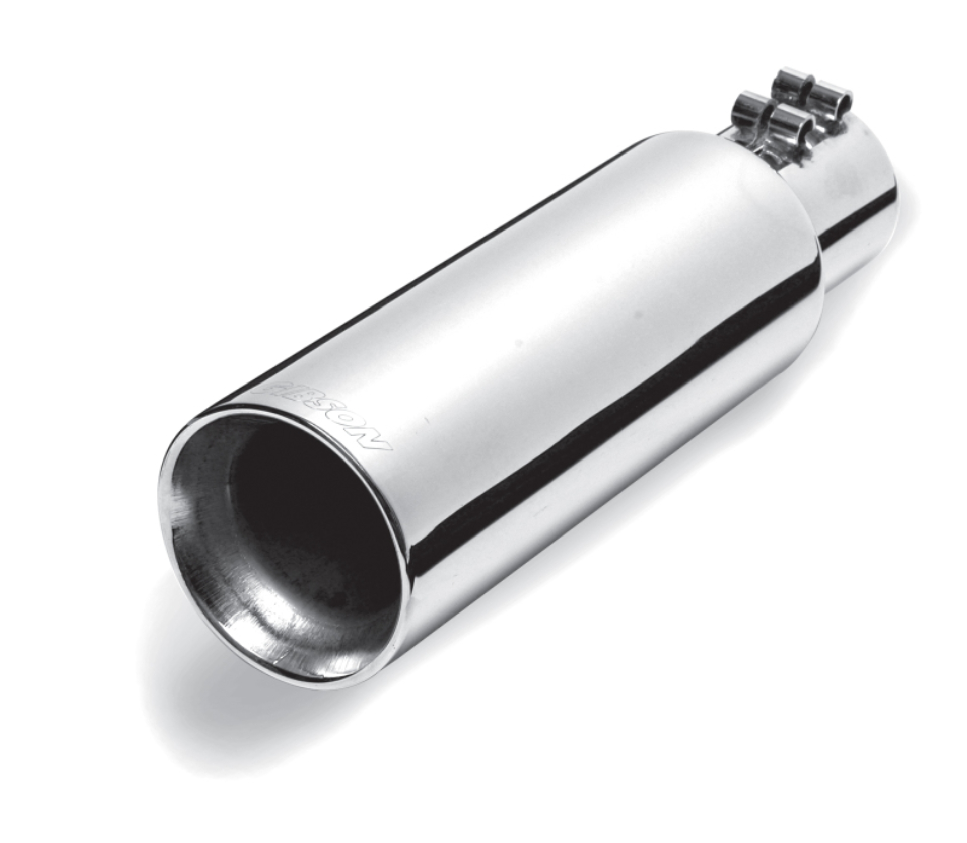 Picture of Gibson Round Dual Wall Straight-Cut Tip - 4in OD/2.5in Inlet/12in Length - Stainless