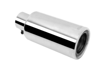 Picture of Gibson Rolled Edge Angle-Cut Muffler Quiet Tip - 4in OD/2.25in Inlet/12in Length - Stainless