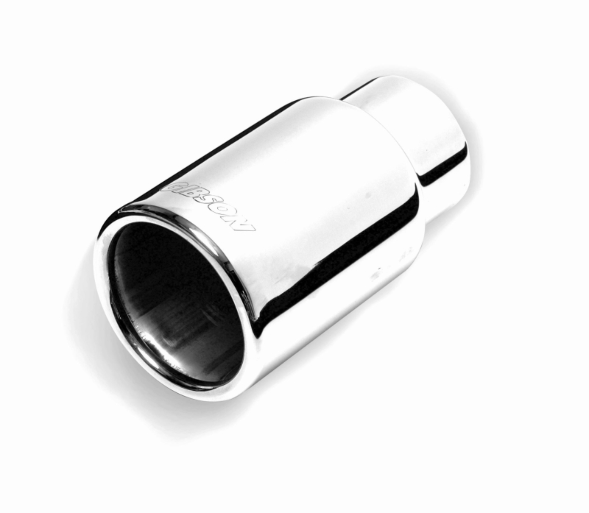 Picture of Gibson Rolled Edge Straight-Cut Tip - 3.5in OD/2.5in Inlet/12in Length - Stainless