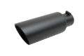 Picture of Gibson Round Dual Wall Angle-Cut Tip - 4in OD/2.5in Inlet/8in Length - Black Ceramic