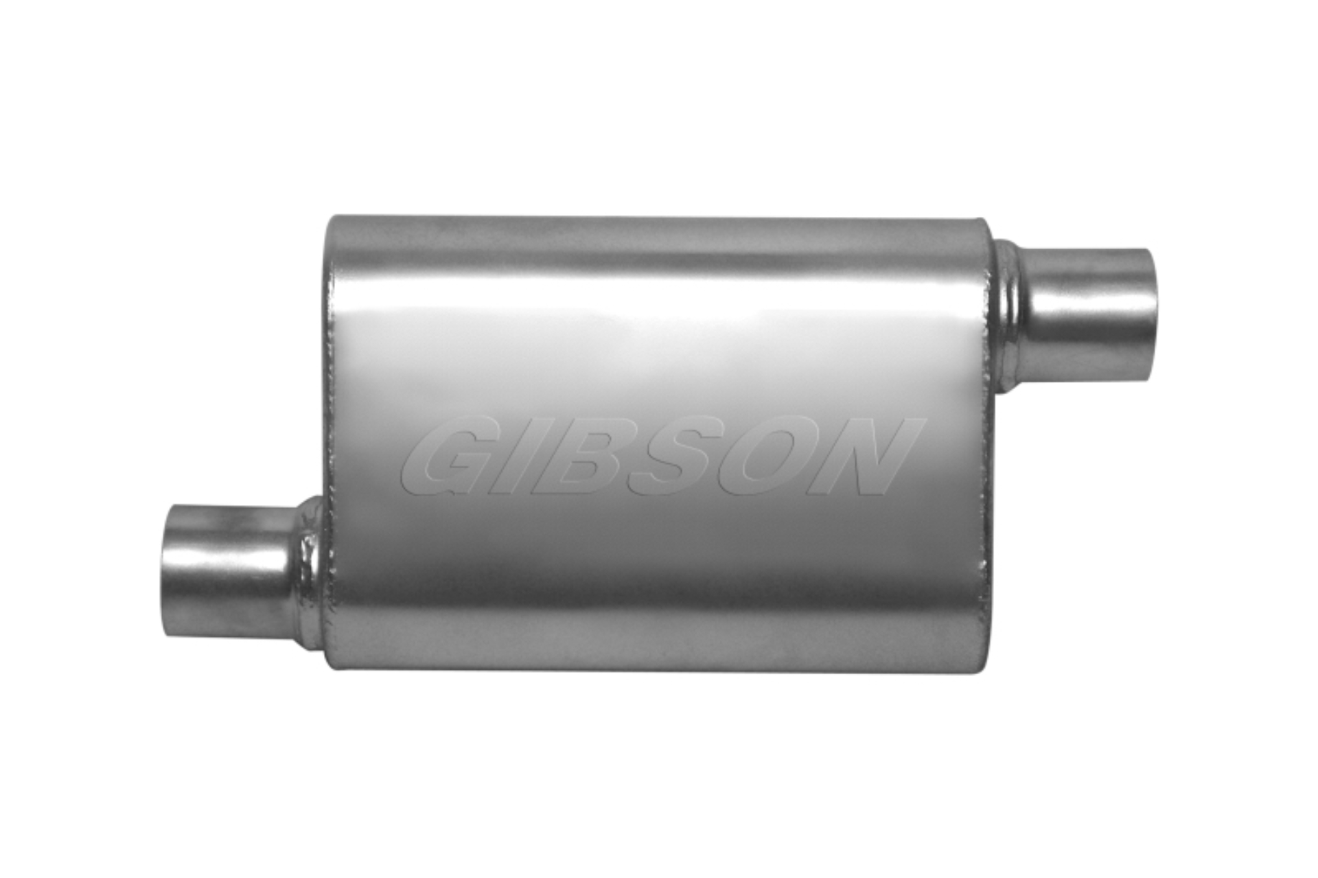 Picture of Gibson CFT Superflow Offset/Offset Oval Muffler - 4x9x13in/2.5in Inlet/2.5in Outlet - Stainless