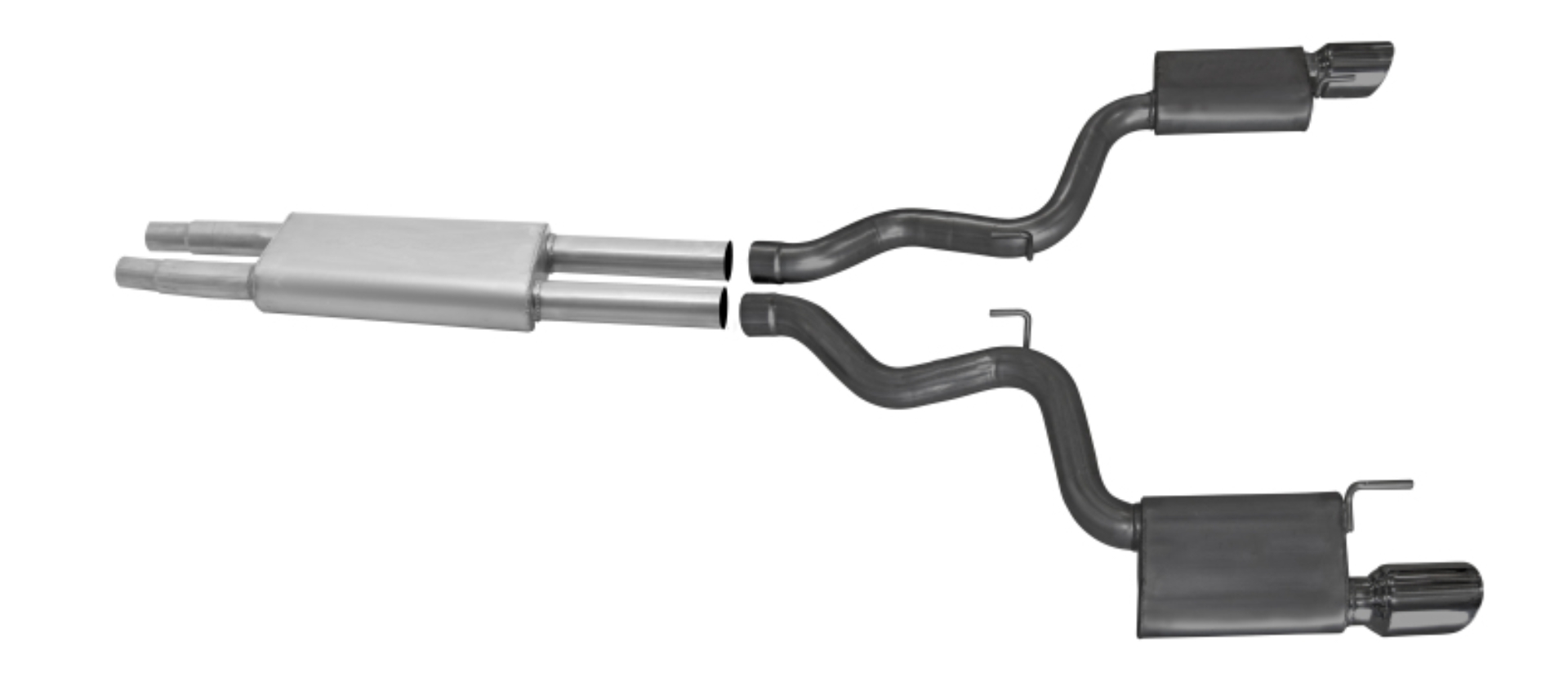 Picture of Gibson 15-17 Ford Mustang V6 3.7L 3in Cat-Back Dual Exhaust - Black Elite (Ceramic)