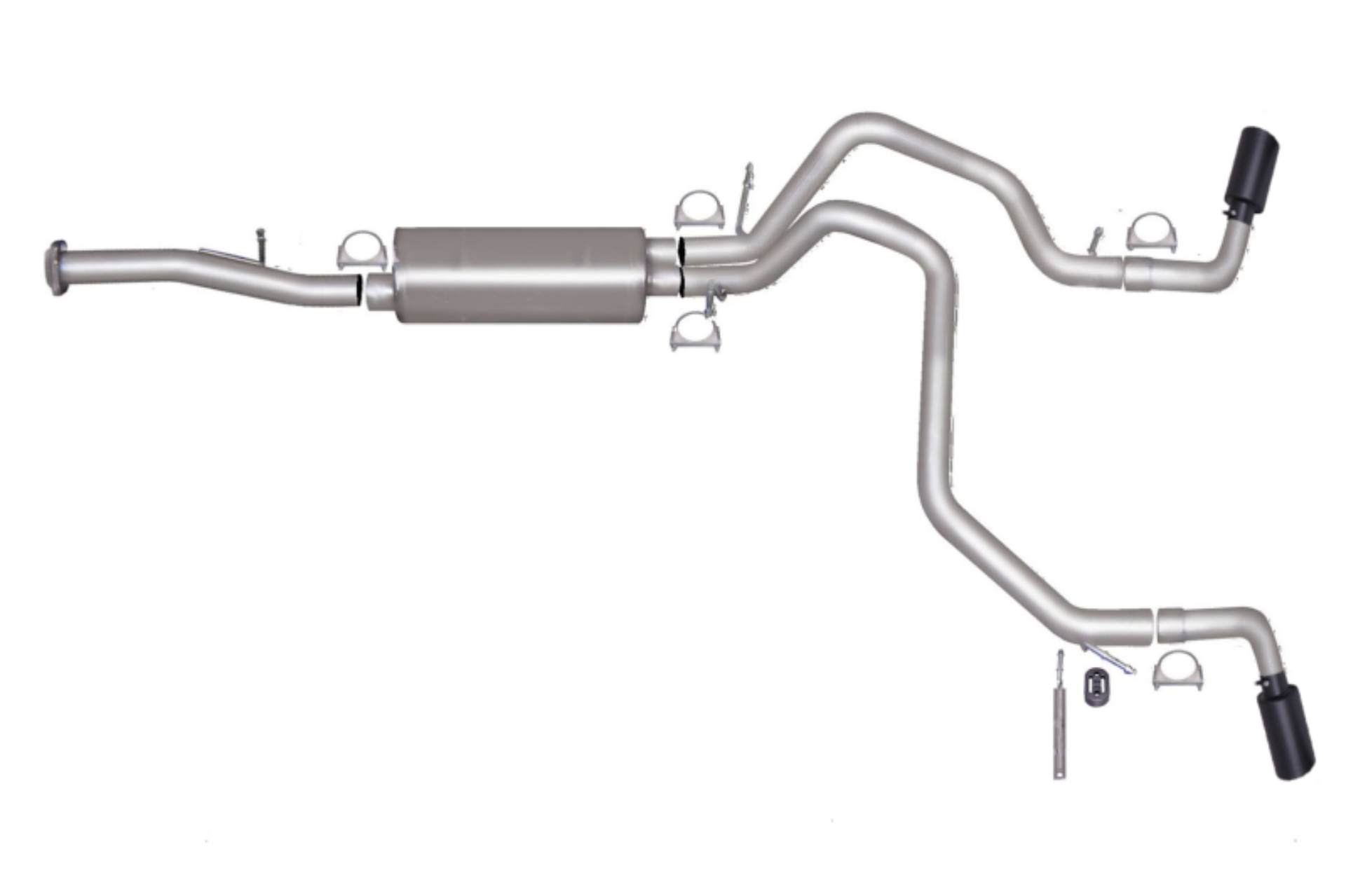 Picture of Gibson 07-12 Chevrolet Avalanche LS 5.3L 2.25in Cat-Back Dual Extreme Exhaust - Black Elite