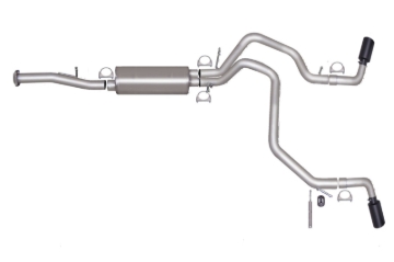 Picture of Gibson 07-12 Chevrolet Avalanche LS 5.3L 2.25in Cat-Back Dual Extreme Exhaust - Black Elite