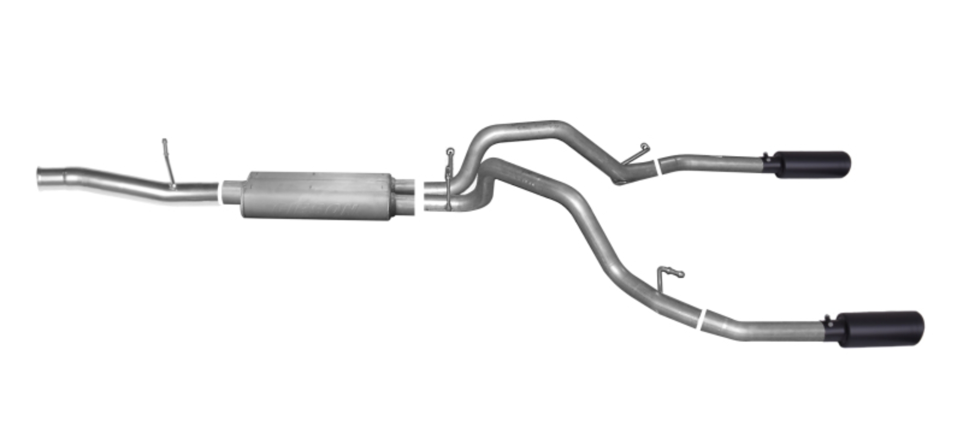 Picture of Gibson 10-13 Chevrolet Silverado 1500 LT 4.8L 2.25in Cat-Back Dual Split Exhaust - Black Elite