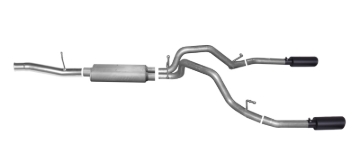 Picture of Gibson 10-13 Chevrolet Silverado 1500 LT 4.8L 2.25in Cat-Back Dual Split Exhaust - Black Elite