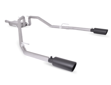 Picture of Gibson 14-17 Ram 1500 Big Horn 3.0L 3in Cat-Back Dual Split Exhaust - Black Elite