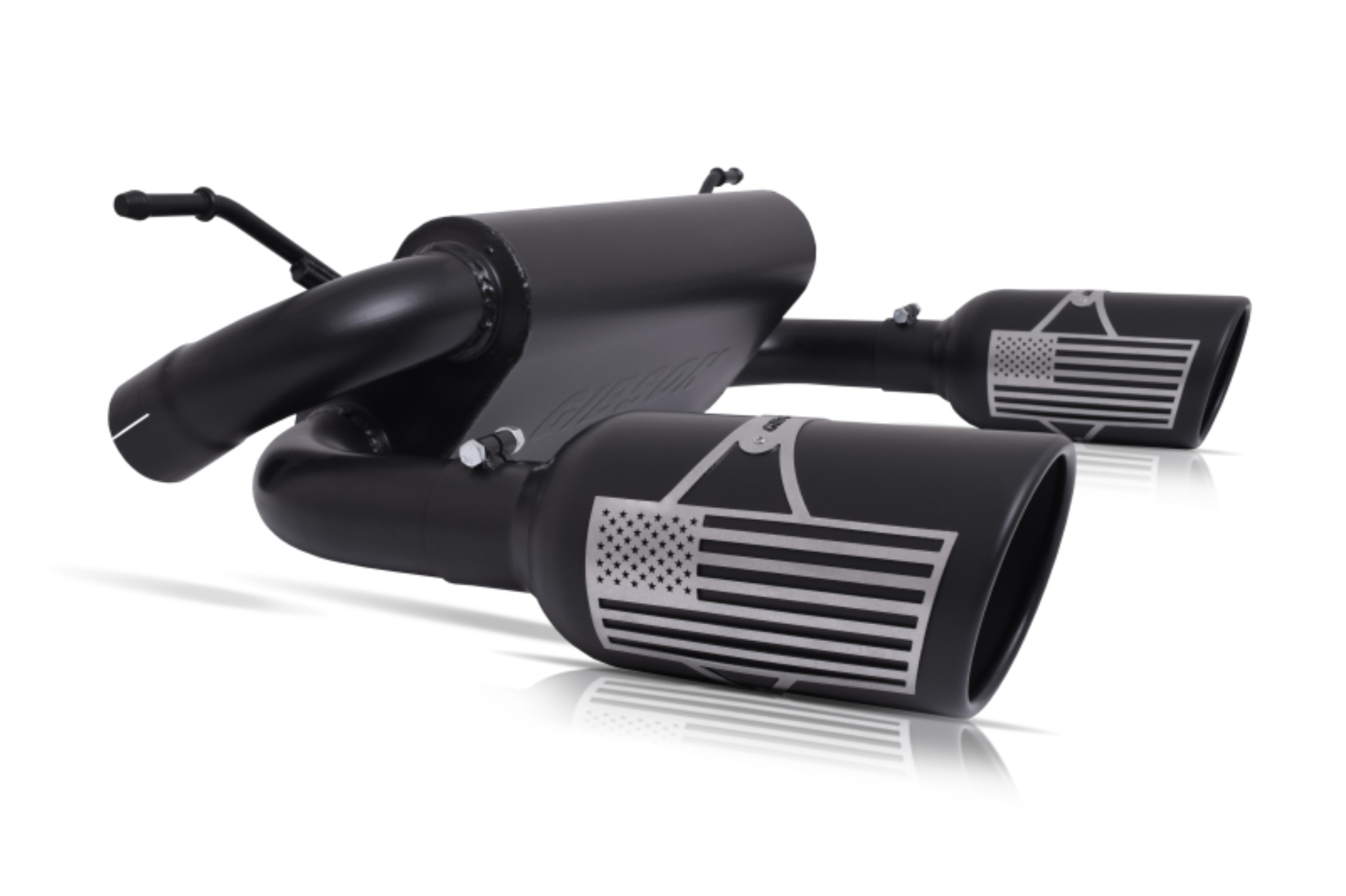 Picture of Gibson 07-10 Jeep Wrangler JK X 3.8L 2.5in Patriot Series Cat-Back Dual Split Exhaust - Blk Ceramic