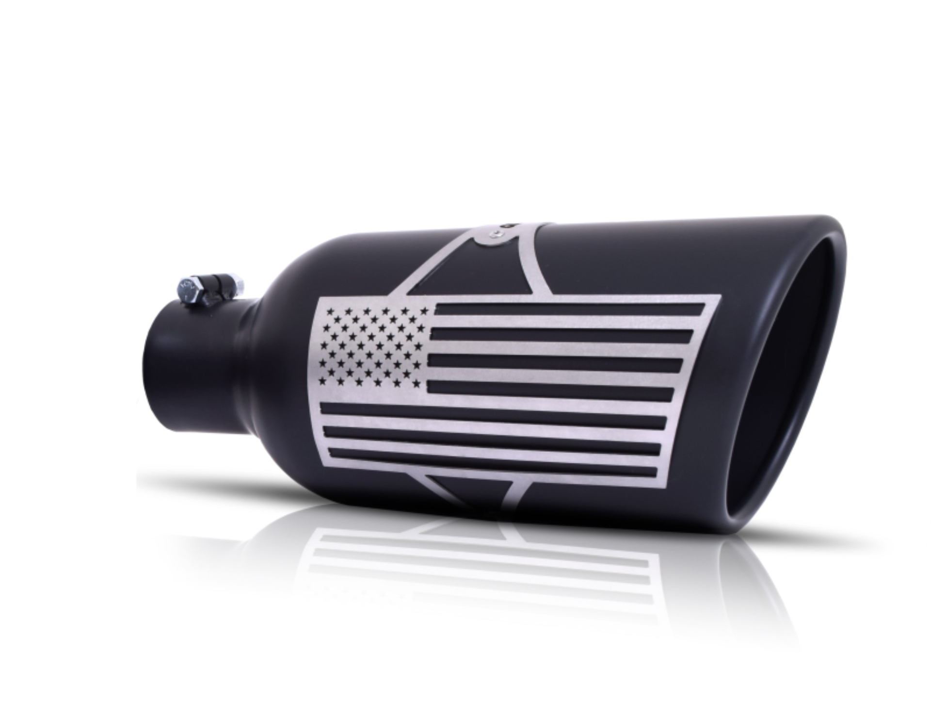 Picture of Gibson Patriot Series Rolled Edge Slash-Cut Tip - 5in OD/4in Inlet/12in Length - Black Ceramic