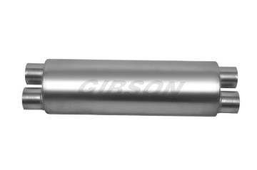 Picture of Gibson SFT Superflow Dual/Dual Round Muffler - 8x24in/3in Inlet/2.5in Outlet - Stainless