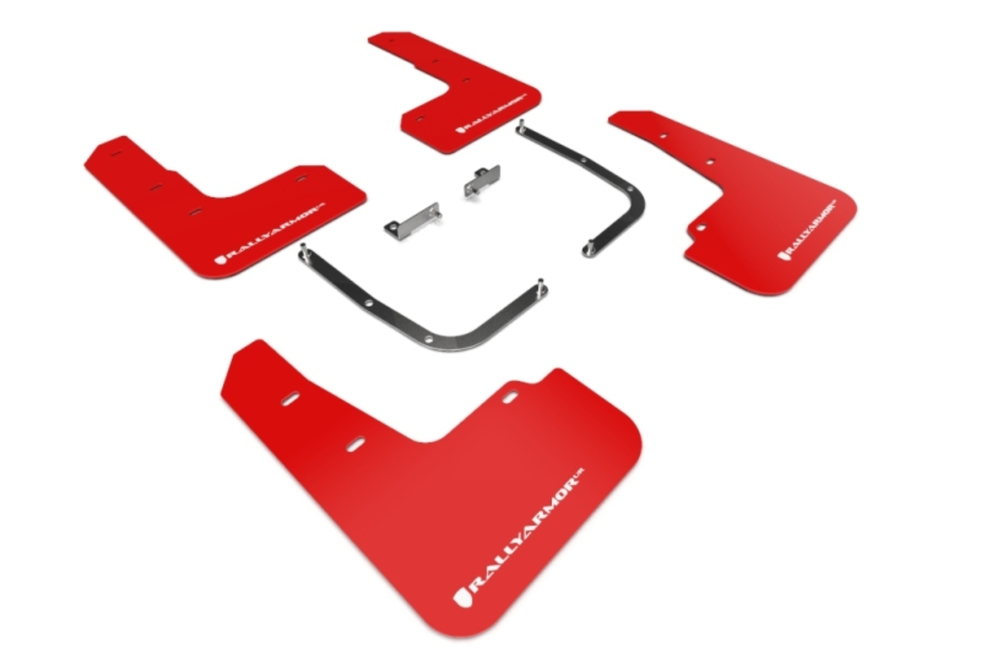 Picture of Rally Armor RAL UR Red Flap/Wht Logo Mud Flaps - MF58-UR-RD/WH