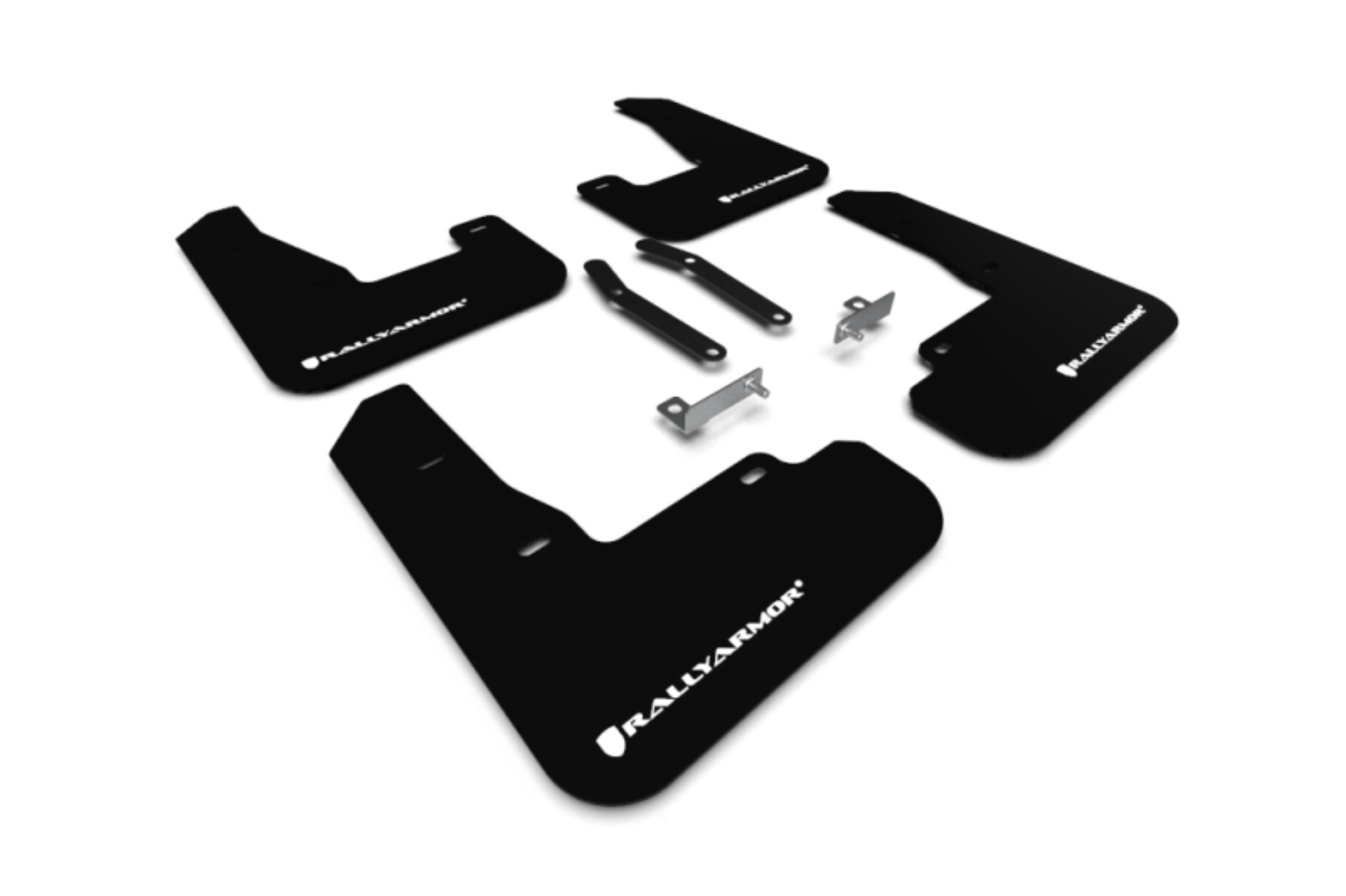 Picture of Rally Armor RAL UR Blk Flap/Wht Logo Mud Flaps - MF59-UR-BLK/WH