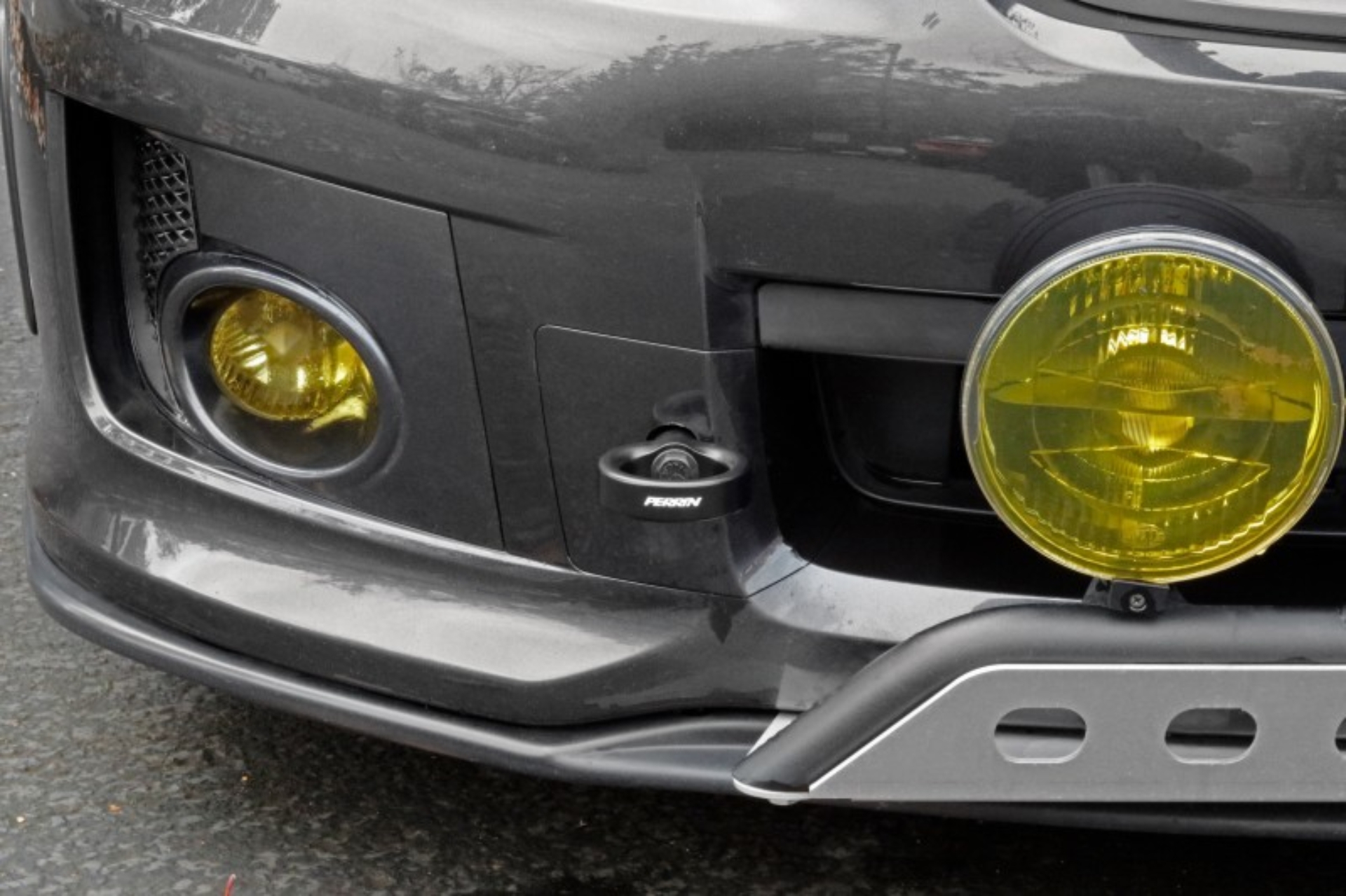Picture of PERRIN 08-14 Subaru WRX & STI / 08-11 Impreza / 05-09 Legacy Tow Hook Kit (Front) - Flat Black