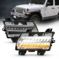 Picture of ANZO 18-19 Jeep Wrangler JL Halogen Chrome Clear w/ Sequential Signal