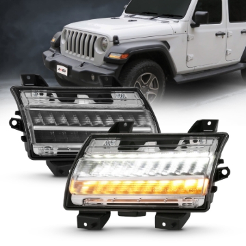 Picture of ANZO 18-19 Jeep Wrangler JL Halogen Chrome Clear w/ Sequential Signal