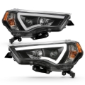 Picture of ANZO 14-18 Toyota 4 Runner Plank Style Projector Headlights Black w/ Amber