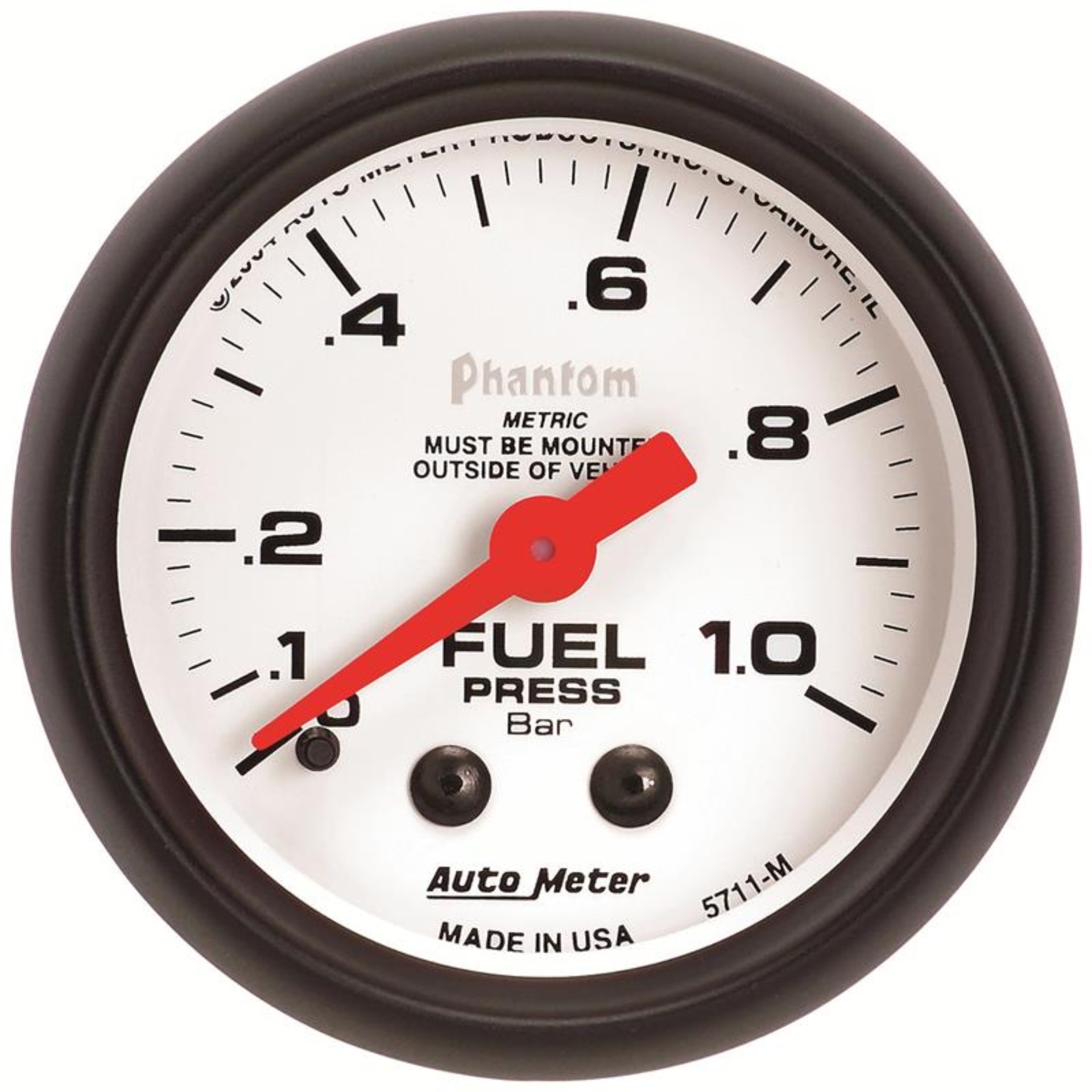 Picture of Autometer Phantom 2-1/16in 0-1.0 Bar Mechanical Fuel Pressure Gauge
