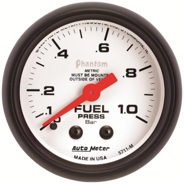 Picture of Autometer Phantom 2-1/16in 0-1.0 Bar Mechanical Fuel Pressure Gauge