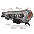 Picture of ANZO 14-18 Toyota 4 Runner Plank Style Projector Headlights Chrome w/ Amber