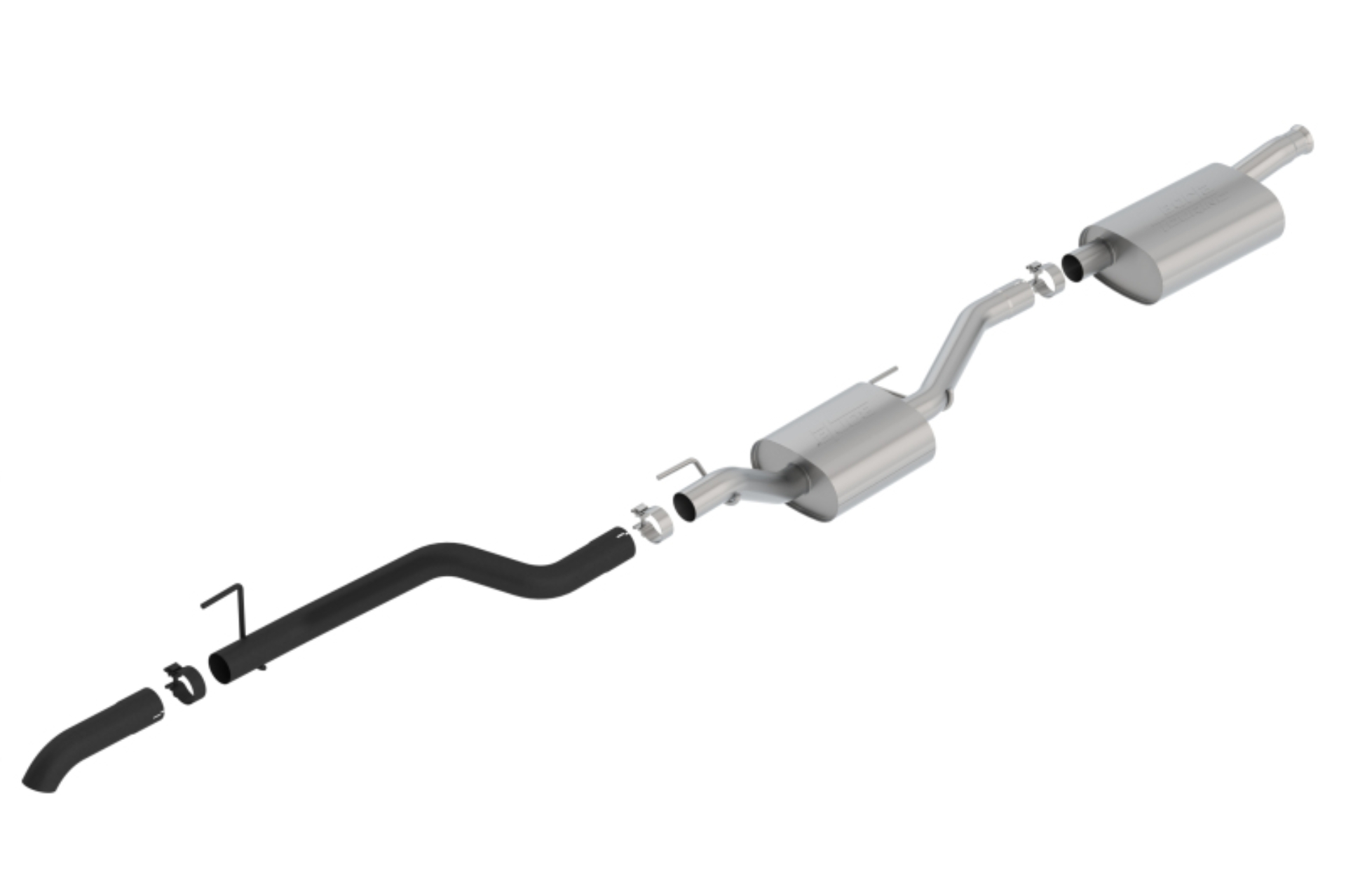 Picture of Borla 2020 Jeep Gladiator JT 3.6L V6 AWD 2.75in Touring Climber Black Turndown Tip & Over-Axle