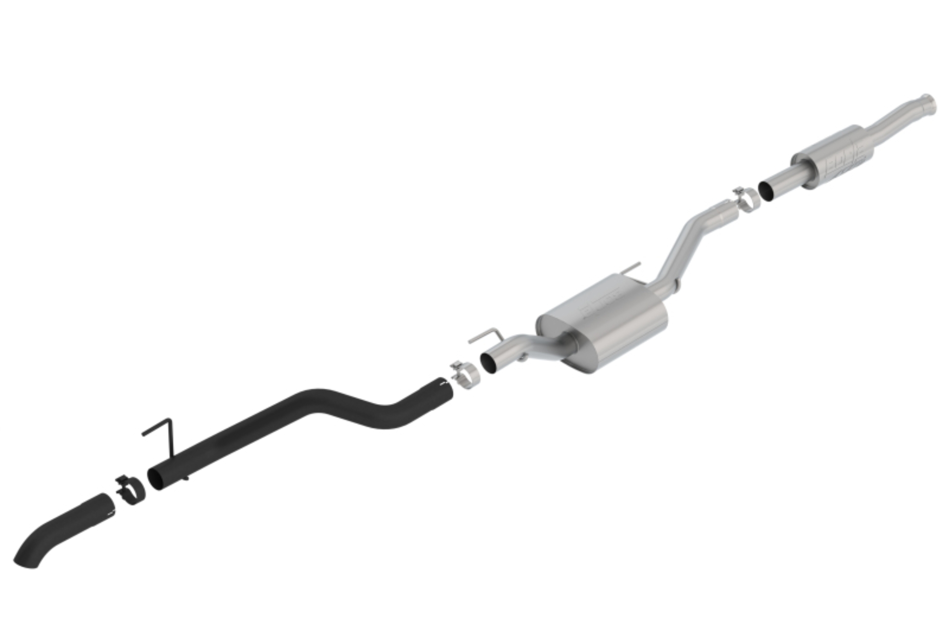 Picture of Borla 2020 Jeep Gladiator JT 3.6L V6 AWD ATAK Climber Catback w/ Black Turndown Tip & Over-Axle