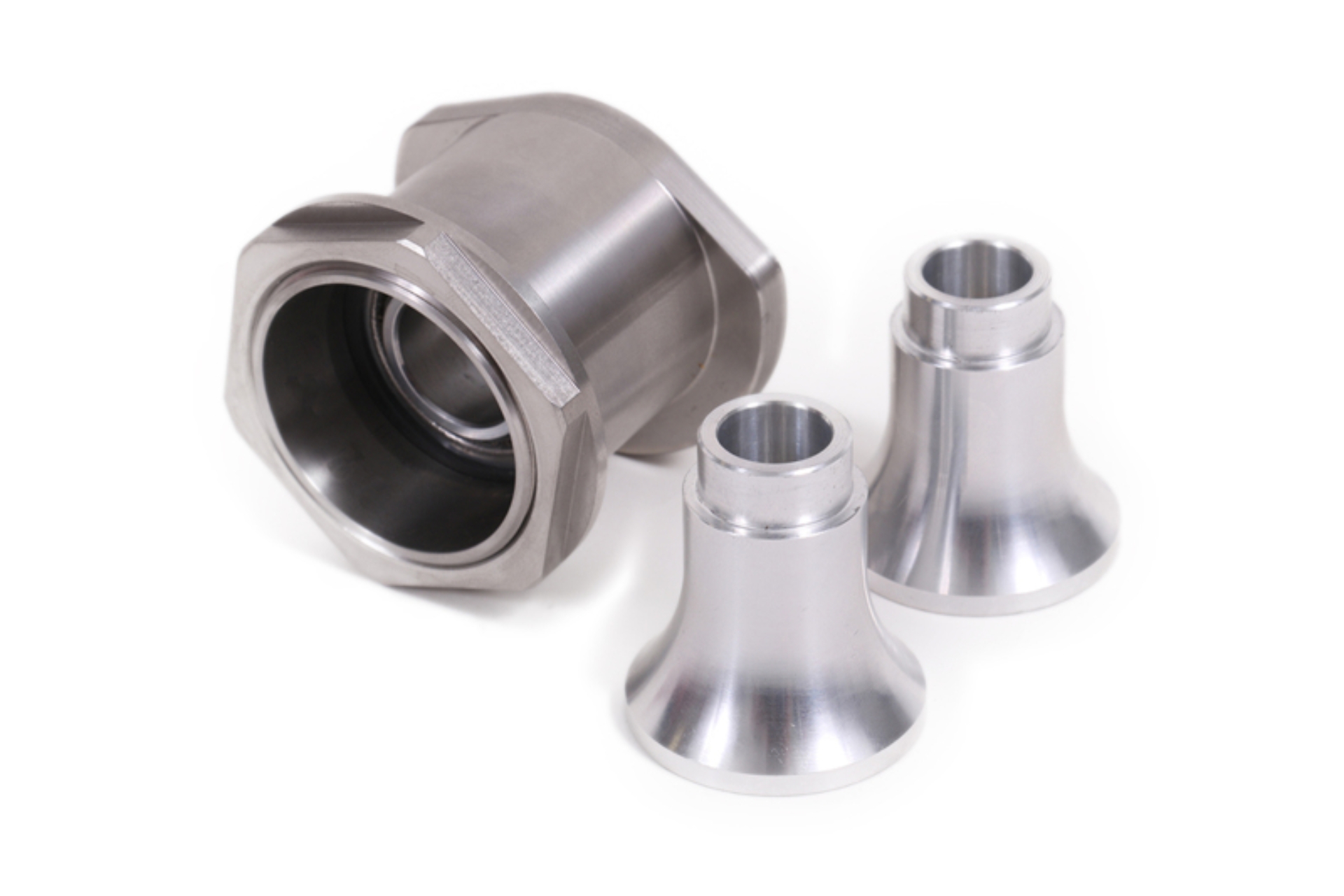 Picture of BMR 05-14 Ford Mustang 8.8in Differential Bearing Kit Spherical Bearings Stainless Steel Housing